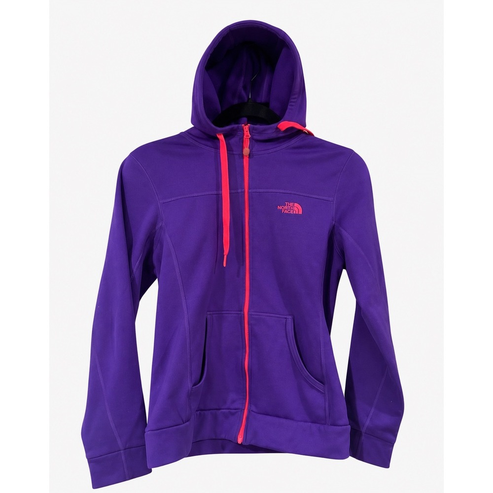 The North Face Womens Purple Full Zip Fleece Lined Hoodie Sweatshirt Small S/P